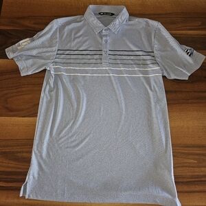 Travis Matthew Polo Shirt Men's Medium Blue Short Sleeve Stretch Casual Golf